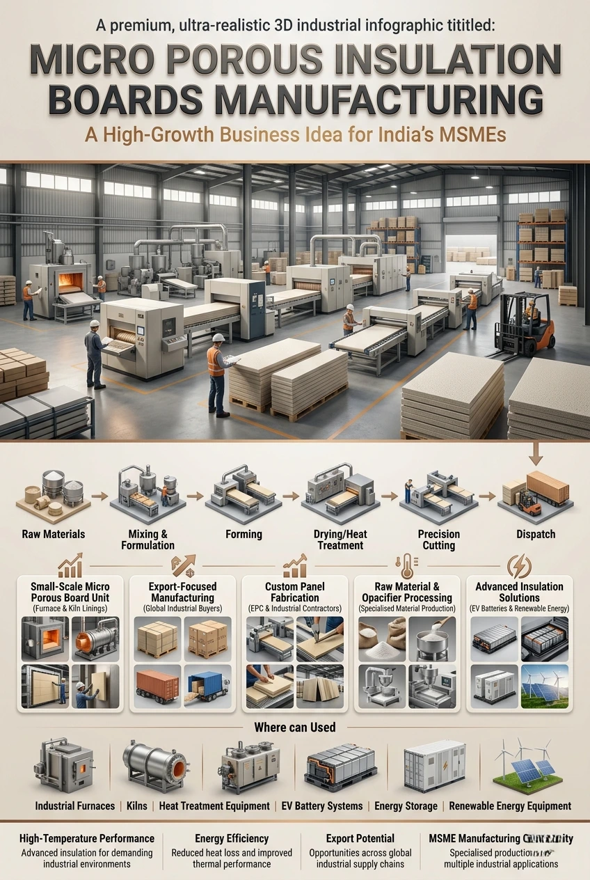 Micro porous insulation board manufacturing in India