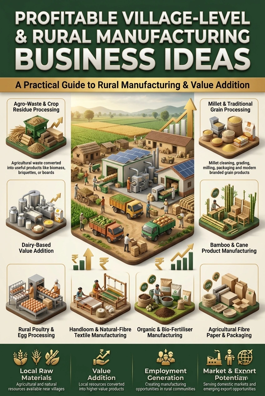 Rural manufacturing business ideas in India for village-level entrepreneurs