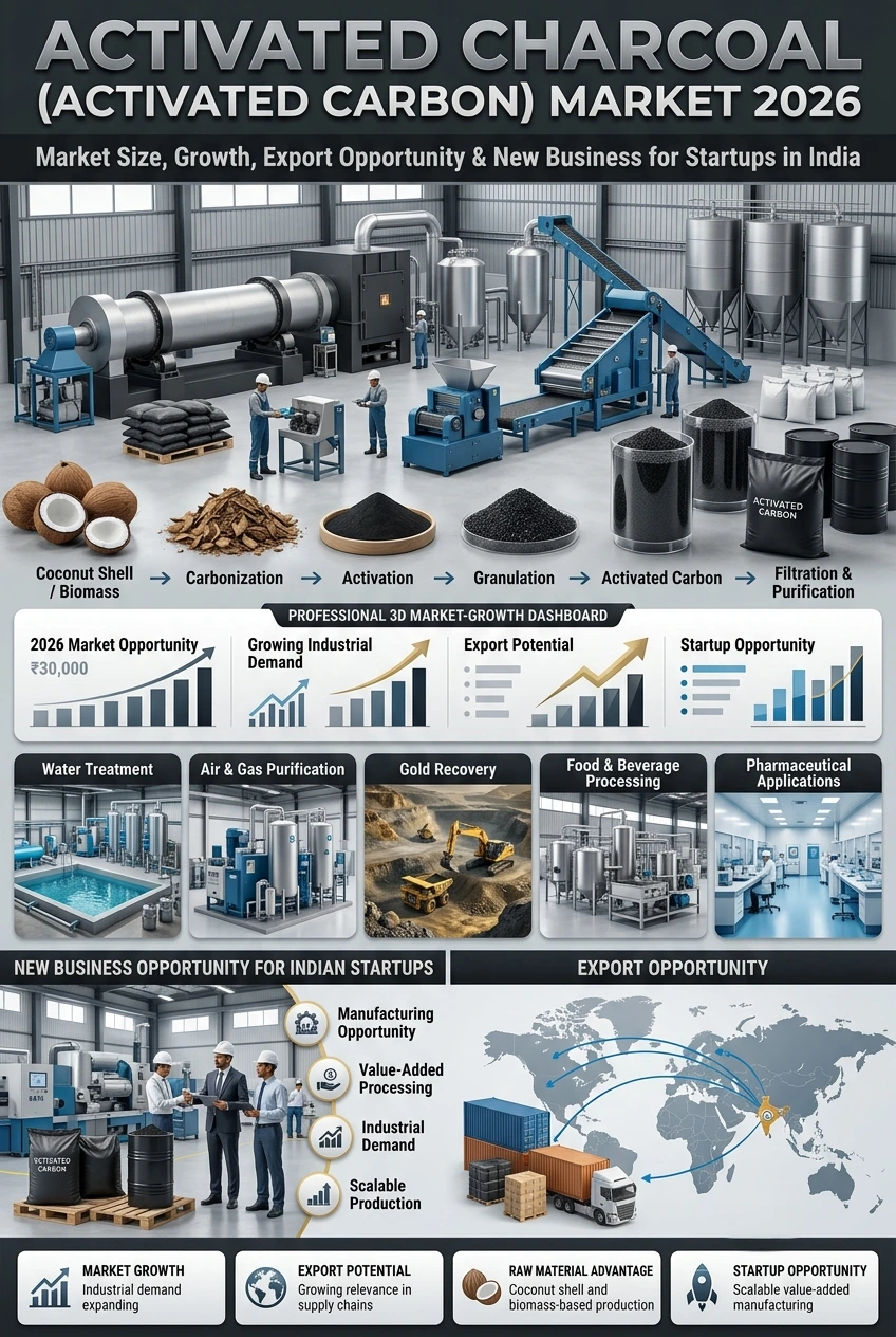 Activated charcoal manufacturing business in India 2026