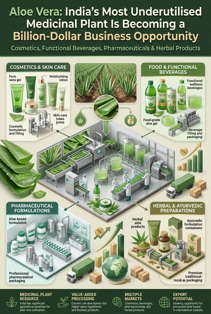 Aloe Vera business in India including cultivation and processing