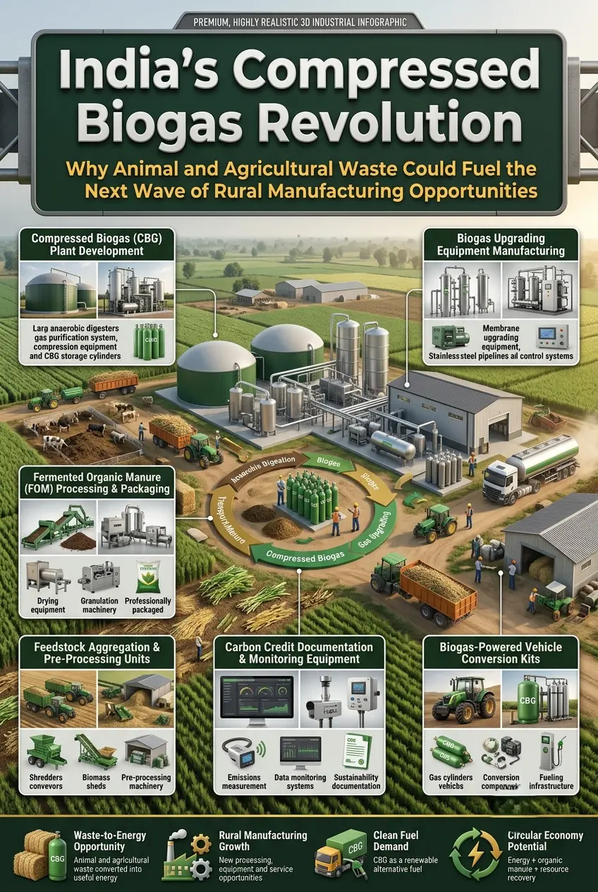 Compressed Biogas (CBG) Plant in India using agricultural and animal waste