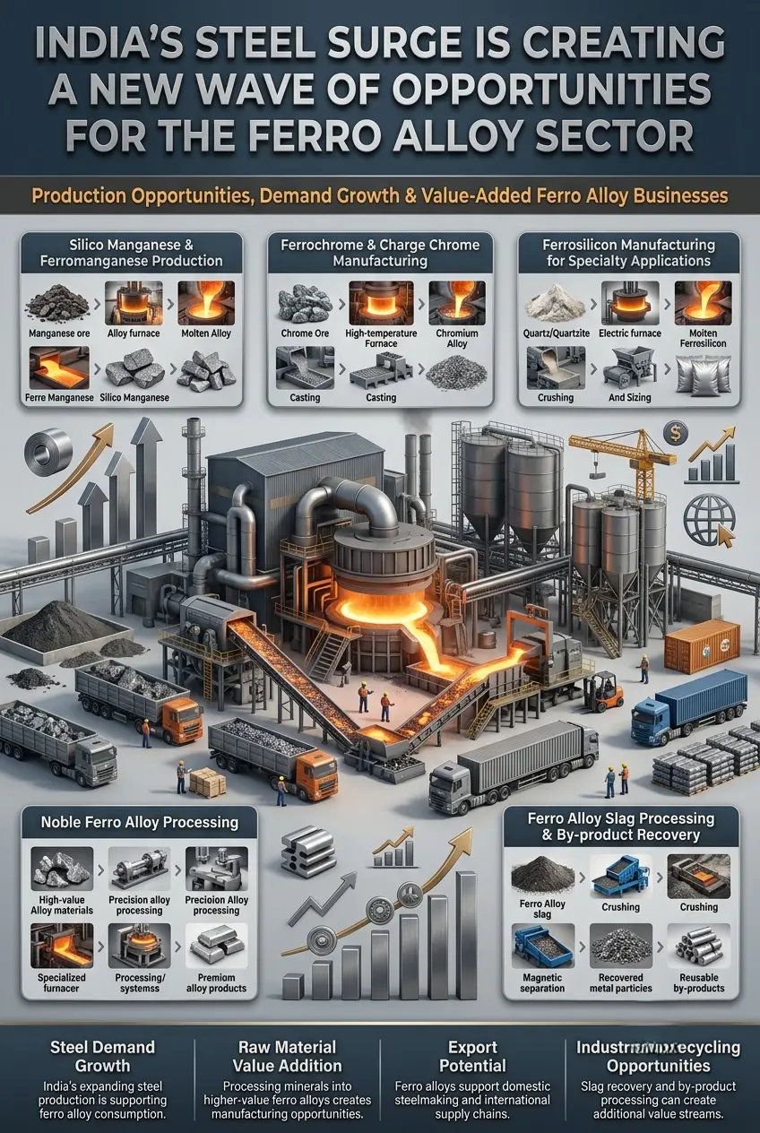 Ferro alloy manufacturing business in India driven by steel industry growth