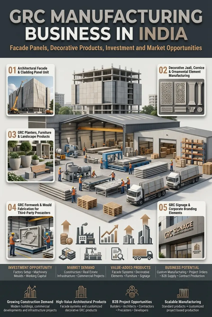 GRC Manufacturing Business in India with Facade Panels
