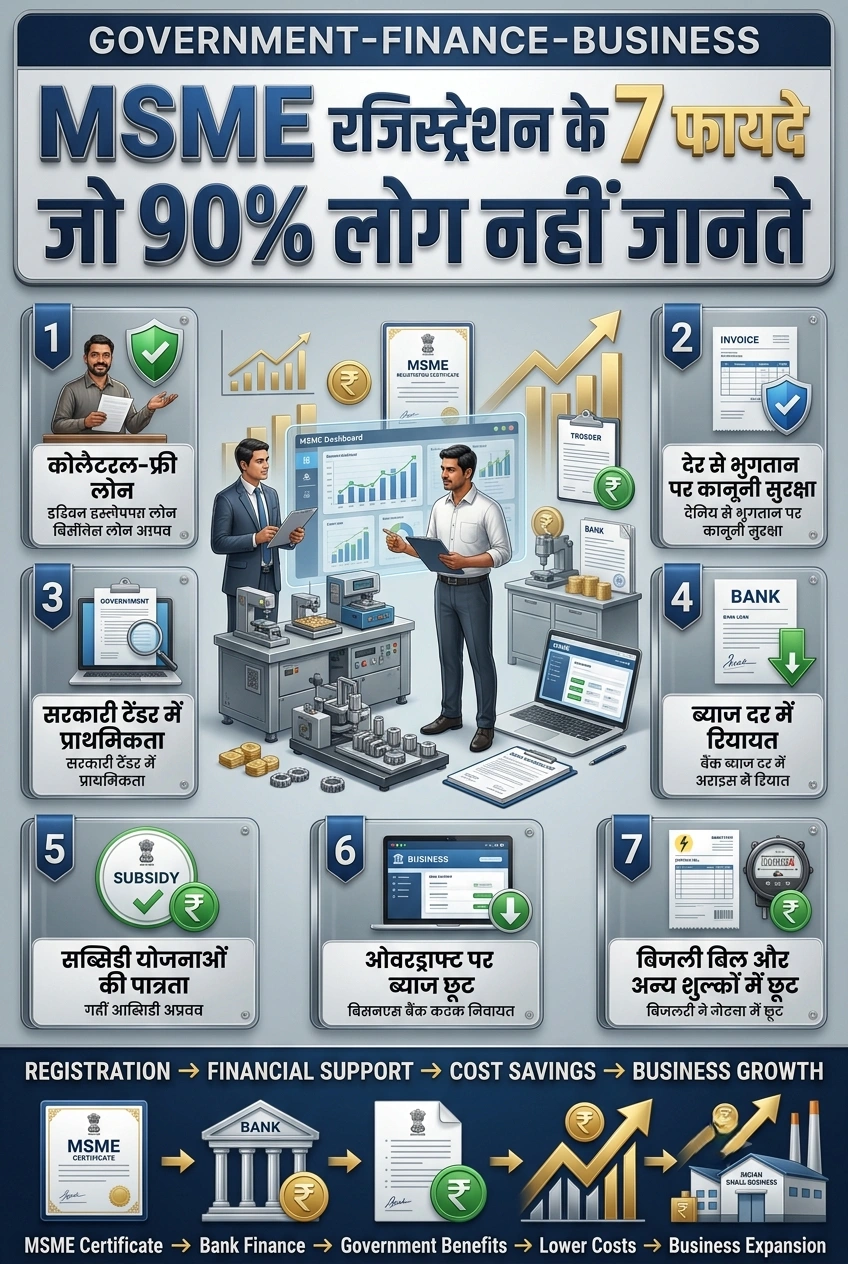 MSME रजिस्ट्रेशन के 7 फायदे और उद्यम पंजीकरण के लाभ