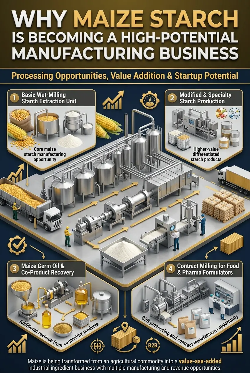 Maize Starch Manufacturing Plant and Processing