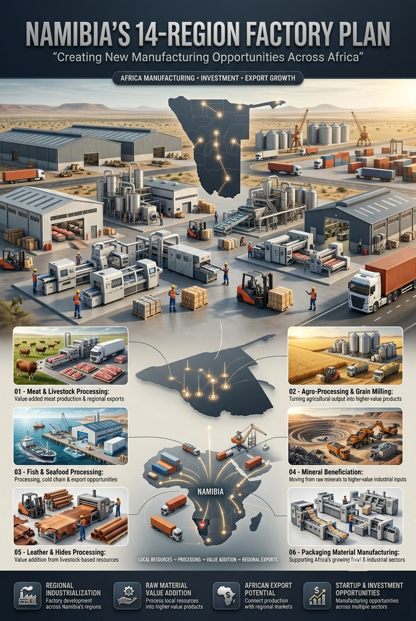 Namibia 14 region factory plan manufacturing opportunities