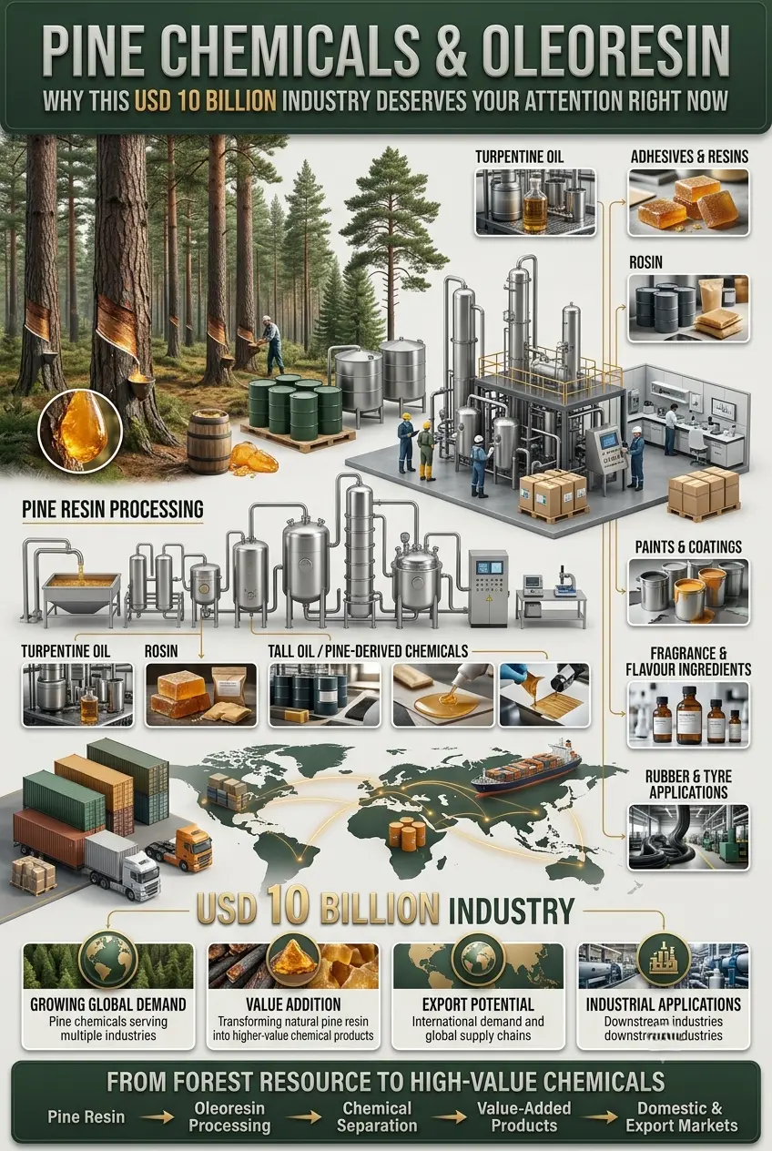 Pine Chemicals and Oleoresin Industry, Rosin and Turpentine Processing