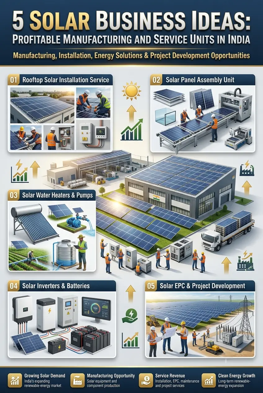 Solar Business Ideas in India for Profitable Manufacturing and Service Units