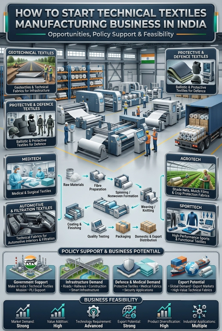 Technical textiles manufacturing business opportunities in India