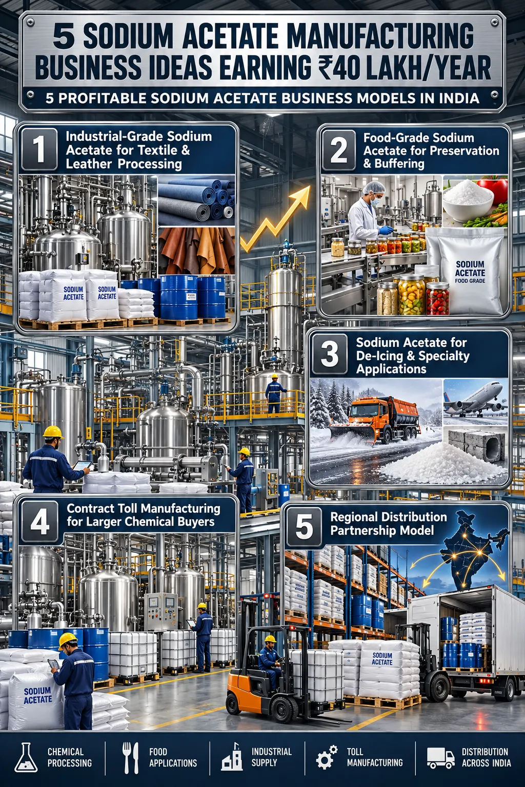 Sodium acetate manufacturing business ideas in India earning up to ₹40 lakh per year