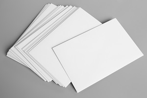 Blank portrait A4. brochure magazine isolated on gray, changeable background / white paper isolated on gray