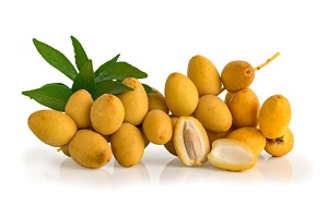 Bunch of Fresh Date Fruit Isolated on White Background, Clipping Path.