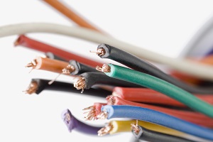 Close-up of computer wires