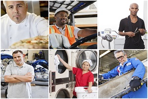 Collage of people with different occupations