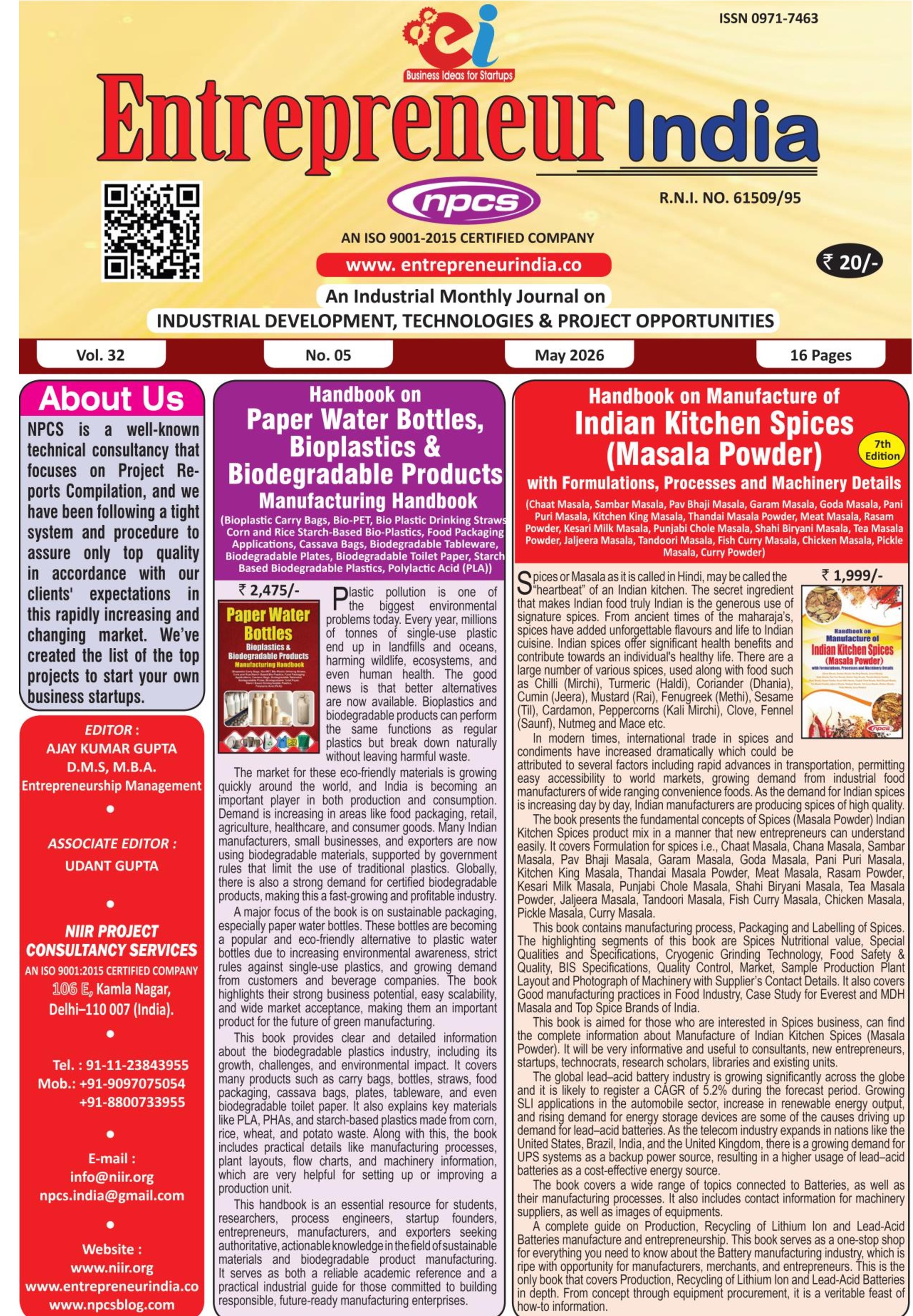 May 2026 Entrepreneur India Monthly Magazine