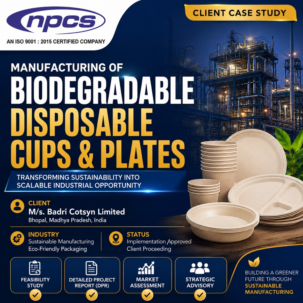 Biodegradable Disposable Cups & Plates Manufacturing Feasibility for Sustainable Growth