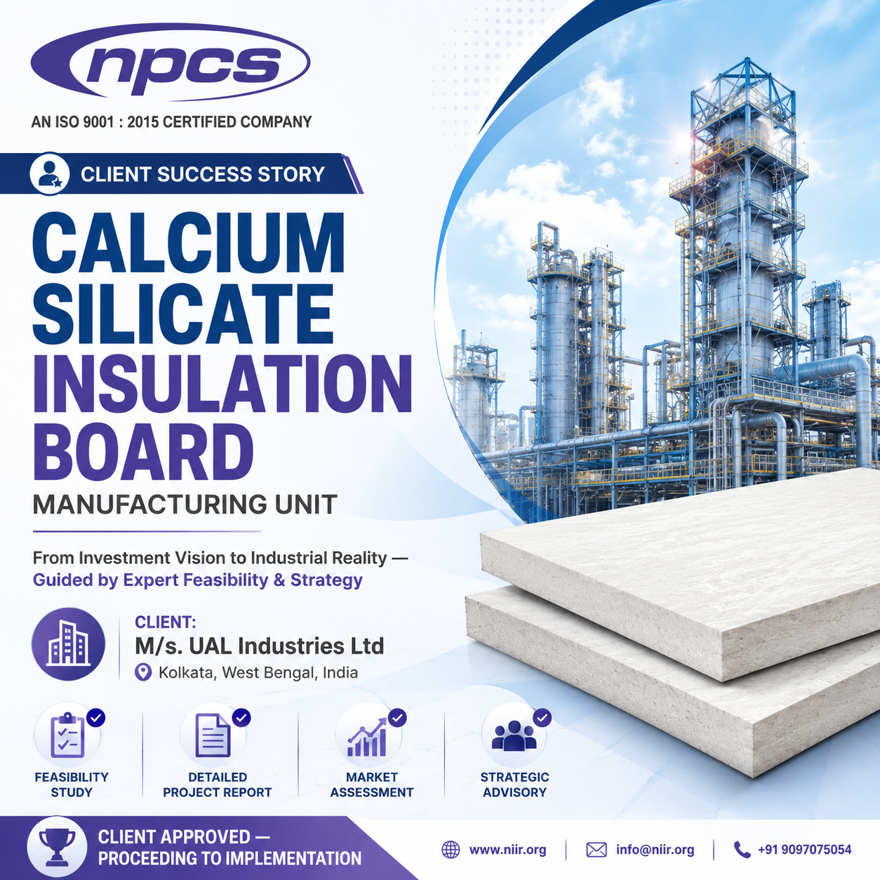 UAL Industries Ltd Advances Calcium Silicate Insulation Board Manufacturing Project with NPCS Support