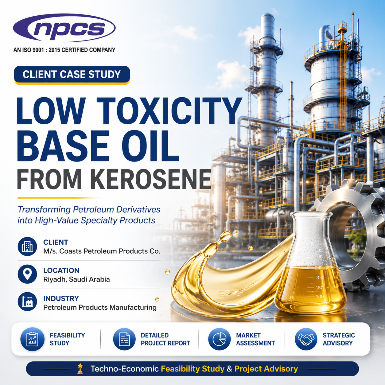 Low Toxicity Base Oil Manufacturing Project for Coasts Petroleum Products Co.