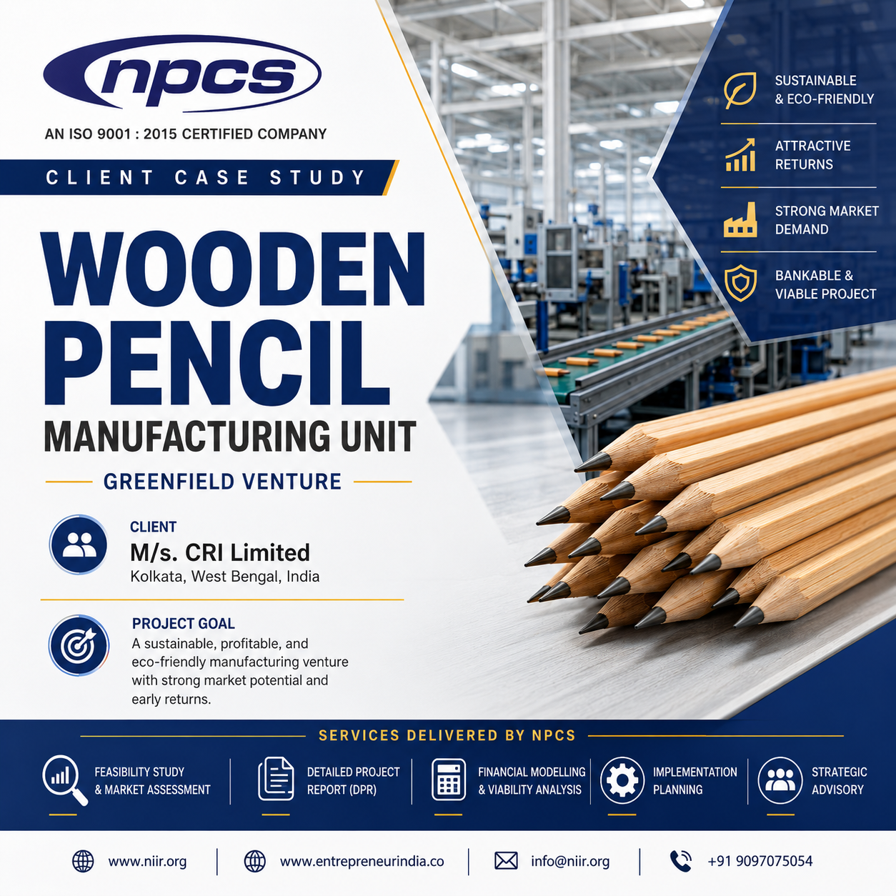 How NPCS Helped CRI Limited Enter Wooden Pencil Manufacturing with Confidence