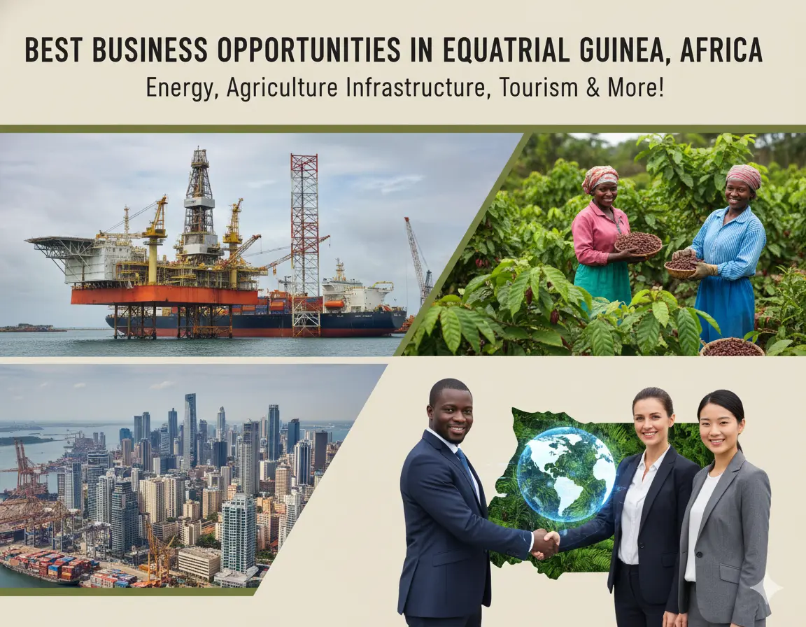 Best Business Opportunities in Equatorial Guinea, Africa- Identification and Selection of right Project, Thrust areas for Investment, Industry Startup and Entrepreneurship