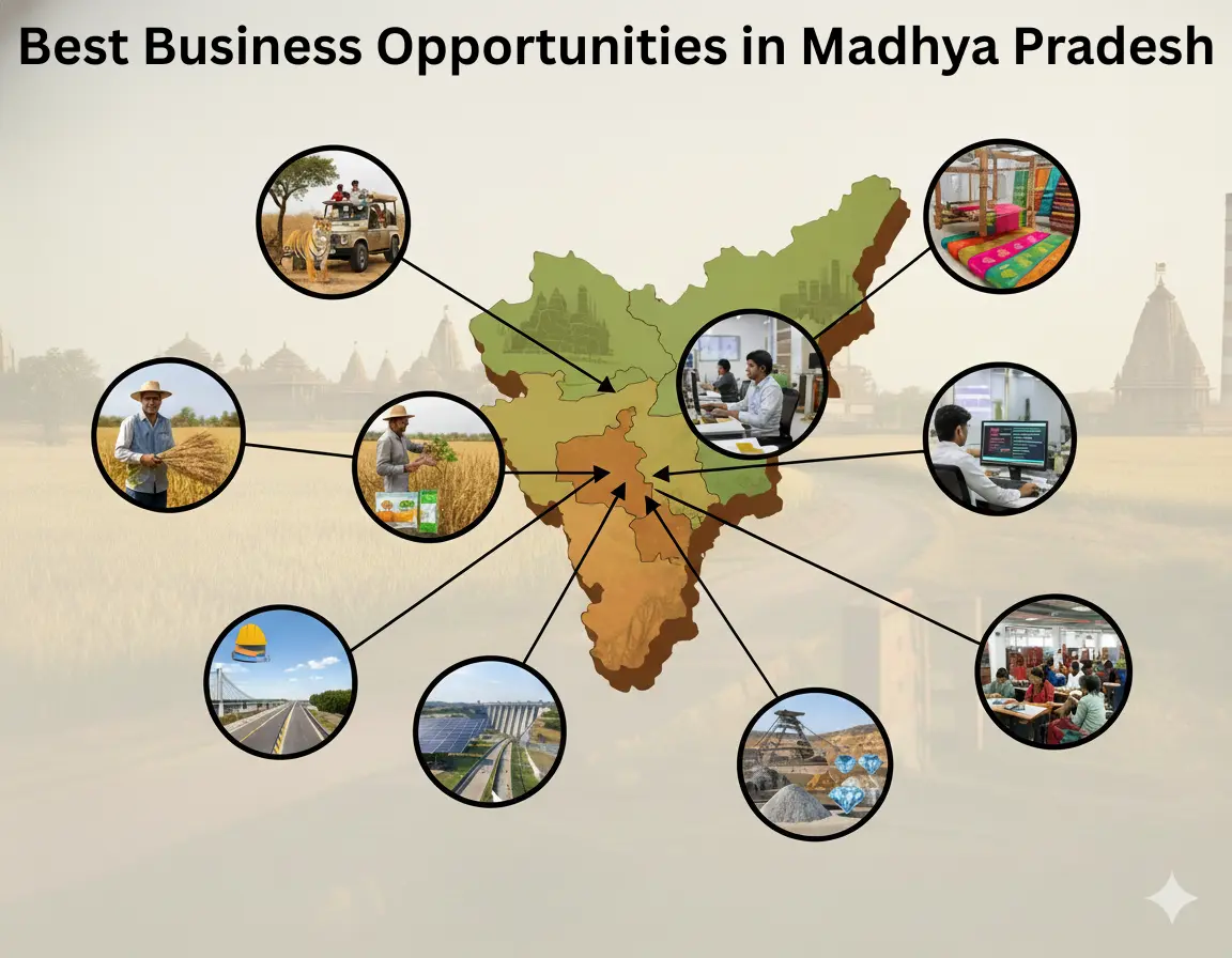 Best Business Opportunities in Madhya Pradesh- Identification and Selection of right Project, Thrust areas for Investment, Industry Startup and Entrepreneurship Projects 