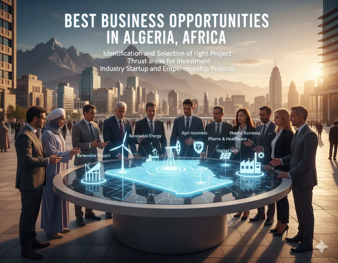 Best Business Opportunities in Algeria, Africa - Identification and Selection of right Project, Thrust areas for Investment, Industry Startup and Entrepreneurship Projects