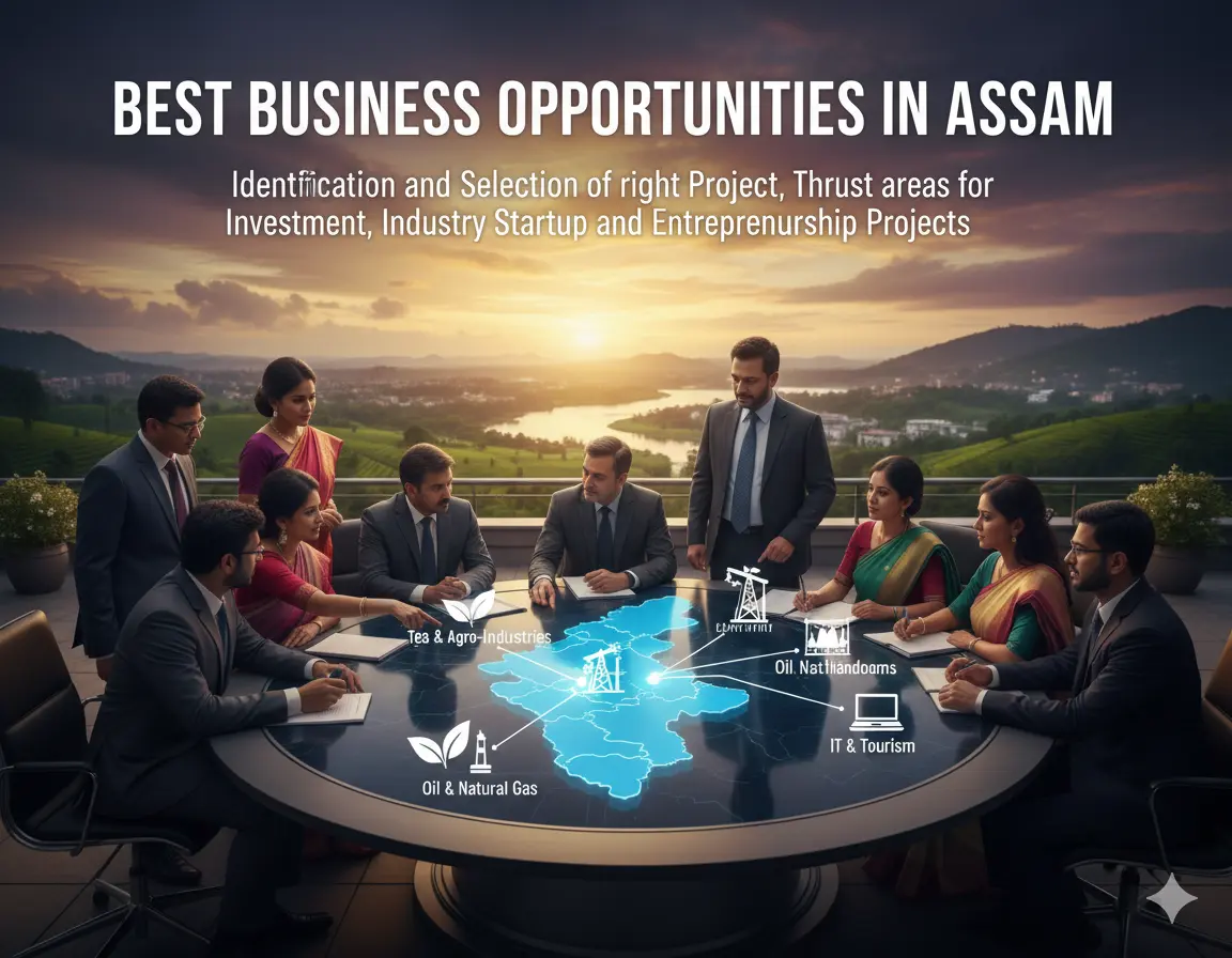 Best Business Opportunities in Assam - Identification and Selection of right Project, Thrust areas for Investment, Industry Startup and Entrepreneurship Projects 