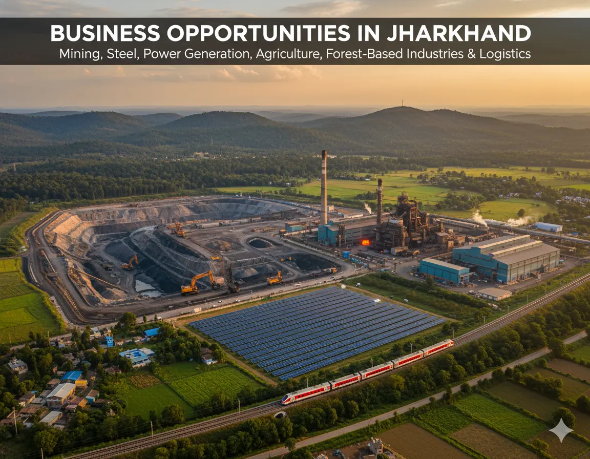Best Business Opportunities in Jharkhand- Identification and Selection of right Project, Thrust areas for Investment, Industry Startup and Entrepreneurship Projects 